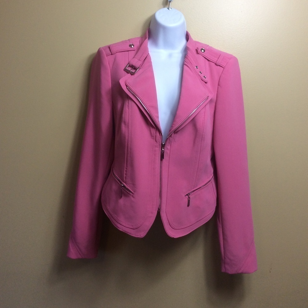 NWOT WHBM pink Moto blazer. Barbiecore. Size 10. - Picture 2 of 8